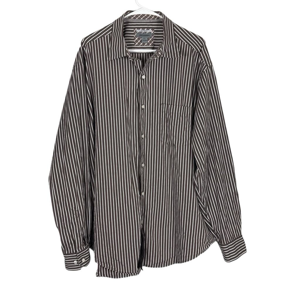 Johnson‎ & Murphy Men's Button-Down Tailored Fit Striped Shirt Size XXL